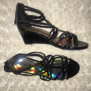 New York Transit Strappy Wedges Size 7